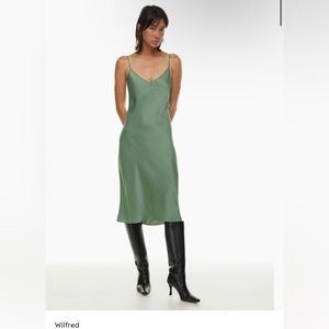 Aritzia Wilfred satin midi dress